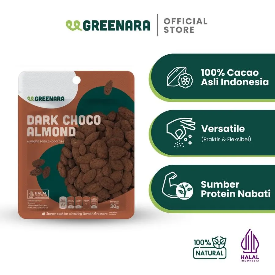 GREENARA- DARK CHOCO ALMOND 30 GR
