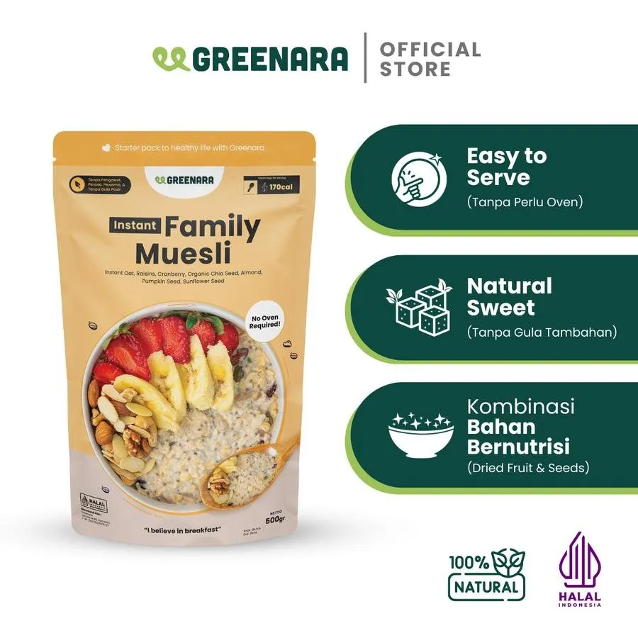 GREENARA- INSTANT FAMILY MUESLI 500 GR