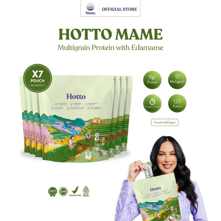 Hotto Mame Protein Multigrain with EDAMAME -1 POUCH (12 Sachet)